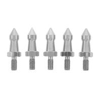 OSOLADY 5pcs Stainless Steel 1/4 Inch Threaded Tripod Spike Feet with Anti-slip Grooves, Lightweight and Portable Camera Tripod Leg Tips for Improved Ground Grip on Terrains