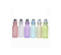OSOLADY 6pcs 5ml Essential Oil Roller Bottles Glass Roll-on Bottle for Subpackaging Portable Leakproof Empty Bottles