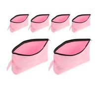 OSOLADY 6pcs Canvas Makeup Organizer Pouches with Secure Zipper Closure Blank DIY Craft Cosmetic Bags for Travel Toiletry Storage Multi-Purpose Canvas Pouches for Women and Professionals