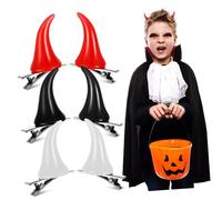 OSOLADY 6pcs Devil's Horn Hair Accessories Joey Halloween Horn Product Clip Faux Halloween Decorations Gothic Thick Guest Demon Devil Costume Scary Cosplay Resin