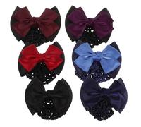 OSOLADY 6pcs Elegant Bow Headdress Hairpin Snood Net for Women for Messy Bun Hair Buns
