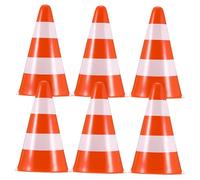 OSOLADY 6pcs High Visibility Traffic Cones Portable Construction Warning Markers for Road Safety Parking and Event Management Stackable Plastic Training Marker Cones
