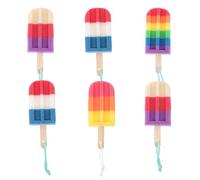 OSOLADY 6pcs Ice Cream Shaped Exfoliating Shower Sponge Pouf Set, Soft Sponge Material for Wiping Excess Oil, Portable Bath Scrubber for Bathroom and Traveling Use Random Color