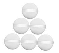 OSOLADY 6pcs Lady Makeup Powder Puff round White Cotton Wool and Sponge Soft Supple Gentle Texture Excellent Workmanship Handy to Use for Facial Cosmetic Application