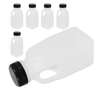 OSOLADY 6pcs Leakproof Juice Bottles with Black Lids, Reusable Milk and Beverage Containers for Hot and Cold Drinks, Portable 500ml Drink Bottles Suitable for Kitchen and Commercial Use