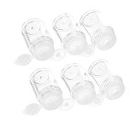 OSOLADY 6Pcs Mini Loose Powder Containers with Open-hole Design Portable Cosmetic Powder Jars with Strainers and Flip Caps for Women