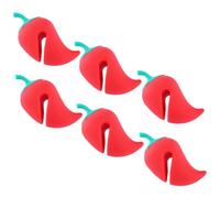 OSOLADY 6Pcs Plastic Pepper-Shaped Pot Lid Lifters Boil Over Stoppers for Kitchen Cooking Pots Pans Compact Lightweight Boil Lifters with Creative Cartoon Design