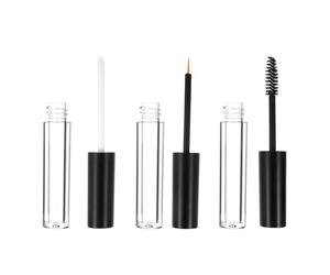 OSOLADY 6pcs Portable Eyelash Cream Containers with Black Matte Caps, Refillable Plastic Mascara Bottles, Compact Design that Won't Easily Deform or Break, for Travel and Daily Use
