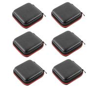 OSOLADY 6pcs Portable USB Cable Organizer Bags Large Capacity Electronic Accessories Storage for Earphones Chargers Data Cables Travel Anti-tangle Pouches Black Red