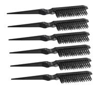 OSOLADY 6pcs Professional Teasing Brush Three Row Hair Combs for Styling Durable Friction Grooming Tools for Salon and Home Use for Adding Volume and Fluff