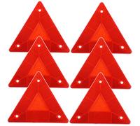OSOLADY 6pcs Vehicle Triangle Reflectors Car Safety Warning Signs Reflective Plastic Emergency Roadside Alerts for Cars Trucks Easy Installation