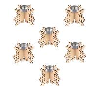 OSOLADY 6pcs Wooden Snowflake Candlesticks Christmas Table Centerpiece Decorative Candle Holders for Home Office Party Wedding Seasonal Decor