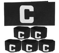 OSOLADY 6Pcs Youth Soccer Captain Armband - Elastic Adjustable Armband -Team Captain C Letter Bands for Sports Football Practice and Training, Black