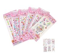 OSOLADY 6sheets Self-adhesive Rhinestone Stickers Boy Girl s Crystal Body Gems with Dolphin Star and Heart Designs for Halloween Face Jewels and Diy Crafts