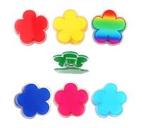 OSOLADY 7pcs Flower Themed Acrylic Freshness Clips for Sealing Snack Bags and Organizing Documents, Reusable Cute Bag Clips with Decorative Cartoon Design for Kitchen and Office Use