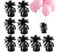 OSOLADY 8 Pcs Black Balloon Weight Blocks with Unique Shape and Shiny Foil Material for Stable Balloons Suitable for Repeated Use, for Hallways and Tables at Wedding Party Decorations