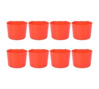 OSOLADY 8pcs Bird Feeders for Cage Plastic Hanging Food and Water Bowls Red Washable Installable on Bird Cage for Pigeon Rabbit Feeding