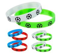 OSOLADY 8Pcs Football Silicone Wristbands Soccer Bracelets for Fans Stretchy Wrist Bands for Adults Sports Accessories for Team Spirit and Celebrations