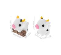 OSOLADY 8pcs Mini Cow Figurines Sturdy Resin Cute Farm Animals for Fairy Garden Terrarium Crafts DIY Moss Landscape Decorations Tabletop Ornaments
