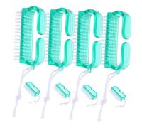 OSOLADY 8pcs Nail Scrub Brush Portable Plastic Pedicure Nail Cleaning Brush Removes Dust and Debris Green Small Fingernail Toenail Travel Outdoor Use