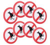 OSOLADY 8pcs No Pooping Yard Signs Pvc Waterproof Pet Sign Red Eyecatching Design Convenient to Apply and Remove for Courtyard and Public Parks