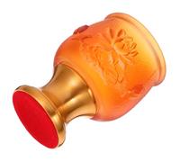 OSOLADY Alloy Buddhist Cup Offering Metal Cup Ritual Chalice Multifunctional Design Easy to Clean Metallic Glass and Glass Indoor Outdoor Temple Use