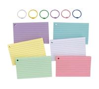 OSOLADY Assorted Colour Small Notepad Set with Lined Index Cards and Binder Rings for Note Taking and Organising Memos, Suitable for Teachers and Students in Office Or School