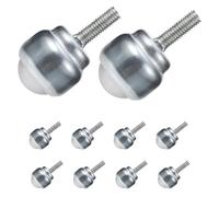 OSOLADY Ball Transfer Bearings Quick Assembly 10pcs with Threaded Stem Carbon Steel Mini Casters Effortless Movement Silver for Small Devices Equipment