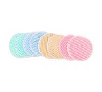 OSOLADY Bamboo Fiber Makeup Cleansing Pads 8pcs Double-layer Reusable Face Wash Pads with Crystal Velvet, Stripes for Sensitive Skin, Eco-friendly Beauty Supplies