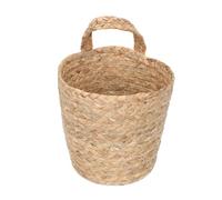 OSOLADY Beige Synthetic Material Wall Mounted Basket with Sturdy Weaving Technique, Hanging Storage Basket for Organizing Kitchen, Living Room, Or Bathroom with Simple Design Style