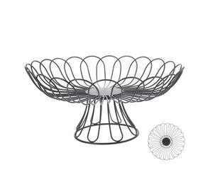 OSOLADY Black Iron Table Basket Elegant Wire Bread Serving Basket Small Metal Fruit Bowl for Kitchen Counter Desktop Storage and Protect Desktop from Scratches Home Use