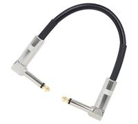 OSOLADY Black Metal Head Guitar Effector Cable 6.35mm Instrument Patch Cord with Pvc Jacket, Simple and Practical Design for Guitar Performance and Musician Use