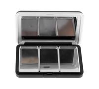 OSOLADY Black Plastic DIY Makeup Storage Case 3-Grid Multi-Compartment for Travel and Daily Use, Lightweight Stylish Eyeshadow and Blusher Organizer Suitable for Girlfriend Or Wife