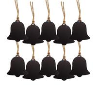 OSOLADY Blackboard Pendants for Making Labels and Memos Not Easy to Break 20pcs Bell Shaped Wooden Hanging Double Sided Mini Chalkboard Message Boards Thick Density Board