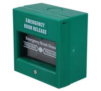 OSOLADY Break Glass Alarm Switch - Fire Emergency Control Switch with Manual Call Point - Emergency Exit Release Button for Quick Response - Green Plastic 8.5Cm