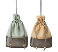 OSOLADY Breathable Garlic Bag 2 Pcs Kitchen Hanging Mesh Organizer for Garlic Onions Potatoes Fruits Vegetables Reusable Waterproof Washable