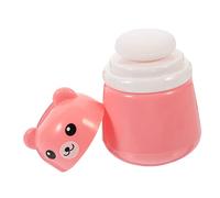 OSOLADY Cartoon Bear Powder Puff Box Travel Body Powder Holder Container Empty Case Dispenser for Boys and Girls and Home Use