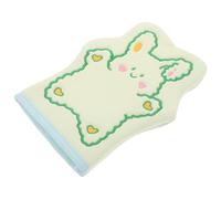 OSOLADY Cartoon Exfoliating Bath Glove Rabbit Shape with Embroidered Green Bunny, Soft Scrubbing Mitt for Gentle Skin Care and Dead Skin Removal, Bath Washcloth