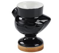 OSOLADY Ceramic Chick Shape Egg Cups 6 Pcs Simple Design White Polished Surface Prevents Eggs from Rolling Dining Table Stand for Breakfast