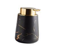 OSOLADY Ceramic Lotion Dispenser Bottle 400ml Push Pump Press Pump Bottle for Soap and Lotion Travel Portable Black Marble Pattern for Bathroom and Makeup Use