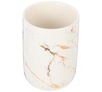 OSOLADY Ceramic Marble Pattern Mouthwash Cup White, Practical Bathroom Storage Tumbler for Travel and Home Use