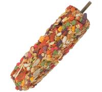 OSOLADY Cockatiel Treat Sticks for Conures and Parakeets, Natural Wood Composition with Metal Clip, Easy Mounting Foraging Enrichment Bird Snacks Suitable for Aviaries and Cages
