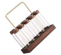 OSOLADY Coffee Bean Display Jars Set with Glass Storage Tubes and Wooden Stand Space-saving Coffee Bean Storage Jars for Kitchen and Apartments Easy to Assemble