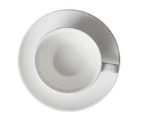 OSOLADY Coffee Cup and Saucer Set with Flat Base Ceramic Elegant Designed to Hold Hot Drinks and Hot Chocolate Simple Stylish White Coffee Cup Saucer for Home and Office Use