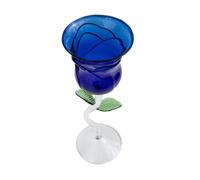 OSOLADY Colored Rose-Shaped Wine Glass Goblet, Blue Stemmed Cocktail Glass for Bar and Party, Decorative Glassware for Romantic Dining and Entertaining