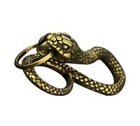 OSOLADY Copper Snake Key Ring Pendant with Chic Retro Style, Sturdy Yellow Copper Material, for DIY Keychain Making and Other Decors