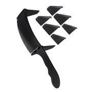 OSOLADY Curved Hair Cutting Comb S-shaped Arc Guide Black Plastic Parting Comb for Men for Precise Haircut Suitable for Professional Hairdressers and Home Use
