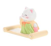OSOLADY Cute Cat Cell Phone Stand Resin Holder Lightweight and Stable Smartphone Rack for Tabletop Decor and Travel, Adorable Kawaii Desk Ornament for Special Occasions