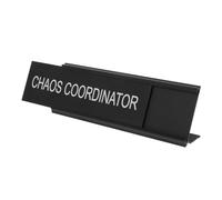 OSOLADY Decorative Sign Chaos Coordinator Desk Name Plaque 7.86x2.36x1.18in Aluminum Alloy L-shaped Design Enhances Formal and Harmonious Atmosphere Stable Placement for Mediation Settings