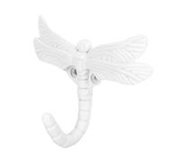 OSOLADY Delicate Dragonfly Wall Hook Iron Key Hanger Retro Vintage Design Decorative Effect White Coat Hat Towel Hook Wall Mounted for Home Decor